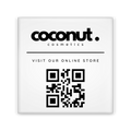 logo with a QR code on a white background