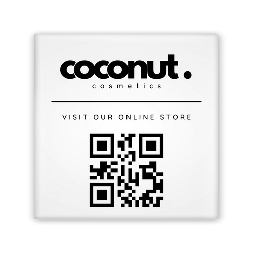 logo with a QR code on a white background